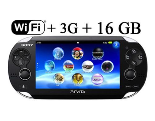 Sony PS Vita Black Wi-Fi + 3G + Карта памяти на 16 GB + Чехол + Пленка + USB кабель