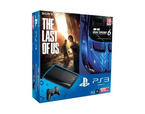 Фото №1 - Sony Playstation 3 SUPER SLIM 500 Gb + Игра Gran Turismo 6 + Игра The Last of Us