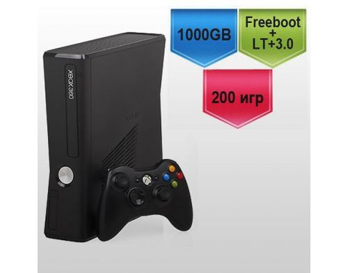 купить Xbox 360 Slim 1000 Gb + 4 Gb FREEBOOT + (Версия прошивки LT+ 3.0) + 200 игр, в Киеве, по Украине, лицензионные, игры, продажа