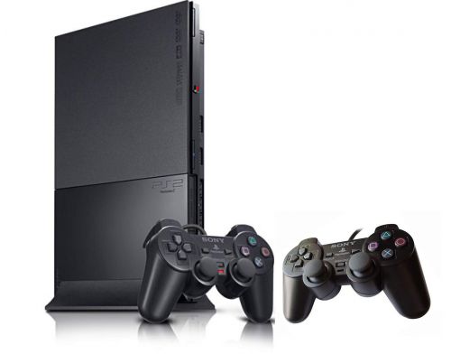 Фото №1 - Sony Playstation 2 Slim + доп. джойстик Б.У. Модифицированная