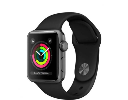 Фото №1 - Apple Watch Series 3 38mm GPS Space Gray Aluminum Case with Black Sport Band (MQKV2) Б.У.