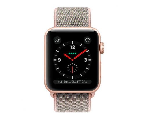 Фото №2 - Apple Watch Series 3 GPS + Cellular 38mm Gold Aluminum Case with Pink Sand Sport Loop Б.У.