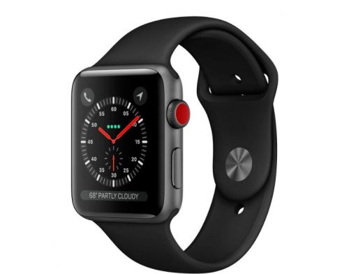Фото №1 - Apple Watch Series 3 GPS + Cel 42mm Space Black Stainless Steel with Black Sport Band Б.У.