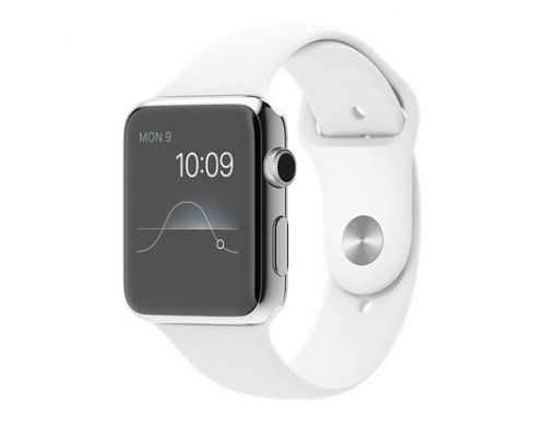 Фото №1 - Apple Watch 42mm Stainless Steel Case with White Sport Band Б.У.