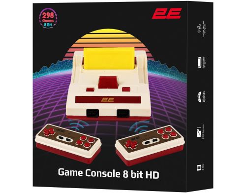 Фото №1 - Игровая консоль 2Е 8bit с беспроводными геймпадами, HDMI, 298 игр