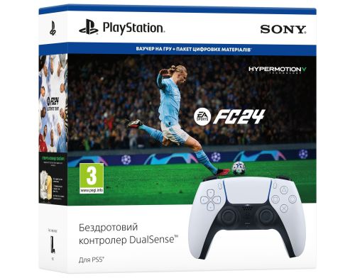 Фото №1 - Беспроводной геймпад Sony DualSense White + код на загрузку EA SPORTS FC 24 PS5