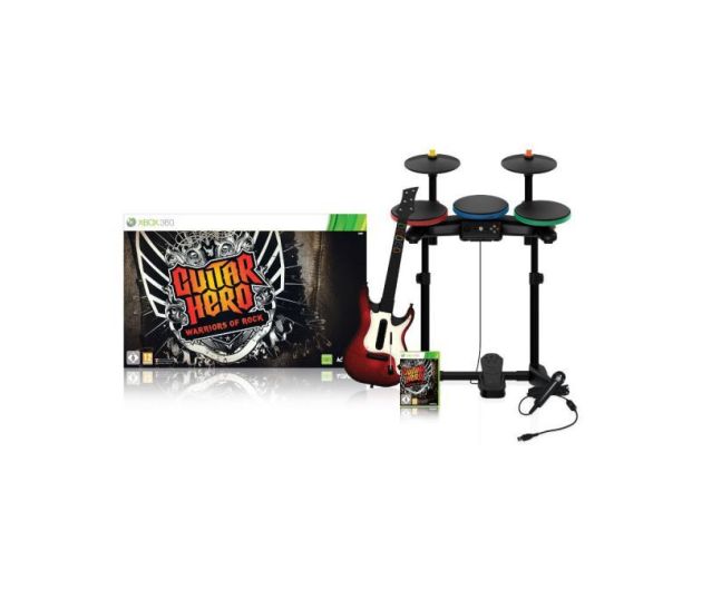 Microsoft Xbox 360 Guitar Hero: Warriors of Rock Drum+Guitar+Microphone+ Original Game