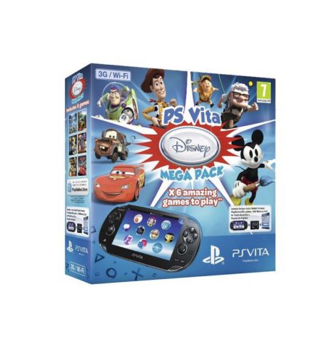 PS Vita Black Wi-Fi + 3G Bundle + Карта памяти на 16 GB + Ваучер на скачивание 6 игр Disney Mega Pack