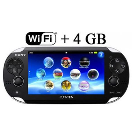 Sony PS Vita Black Wi-Fi + Карта памяти на 4 GB + Чехол + Пленка + USB кабель