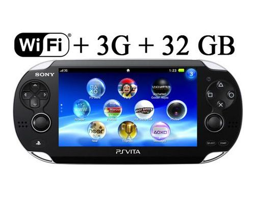 Фото №1 - Sony PS Vita Black Wi-Fi + 3G + Карта памяти на 32 GB + Чехол + Пленка + USB кабель