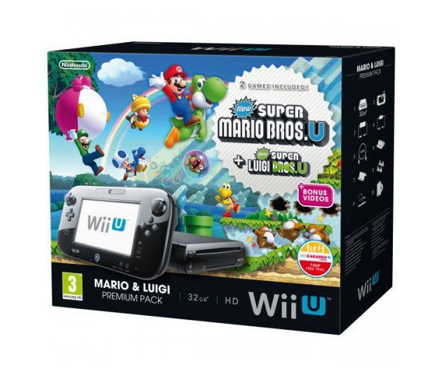 Nintendo Wii U 32GB Premium Pack (черная)  + игра Super Mario Bros U