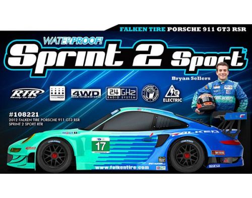 Фото №5 - Автомобиль HPI Racing Sprint 2 Sport Falken Porsche 911 GT3 RSR 1:10 RTR 431 мм 4WD 2,4 ГГц (HPI108221)