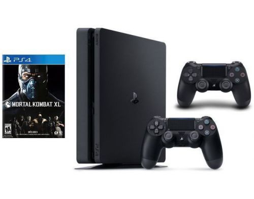 Фото №1 - Sony PlayStation 4 SLIM 1 Tb + Игра Mortal Kombat XL + Доп Джойстик Version 2 (Гарантия 18 месяцев)