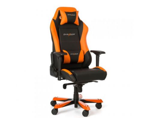 Фото №1 - Кресло для геймеров DXRACER IRON OH/IS11/NO (чёрное/оранжевые вставки) PU кожа, Al основание
