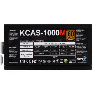 Блок питания AEROCOOL KCAS 1000М (4713105953862) 1000W
