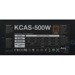 Блок питания AEROCOOL KCAS 500 (4713105953275) 500W
