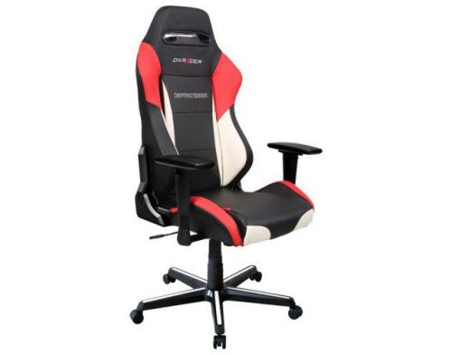 Фото №2 - Кресло для геймеров DXRACER DRIFTING OH/DM61/NWR (чёрное/белые-красные вставки)PU кожа, метал основа