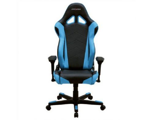Фото №1 - Кресло для геймеров DXRACER RACING OH/RE0/NB (чёрное/голубые вставки) PU кожа, AL основа