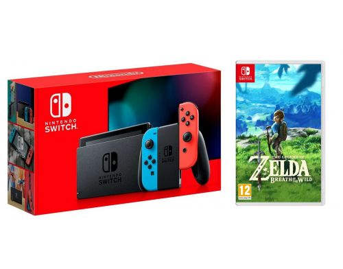 Фото №1 - Nintendo Switch Neon blue/red - Обновлённая версия + Игра The Legend of Zelda: Breath of the Wild (Гарантия 18 месяцев)