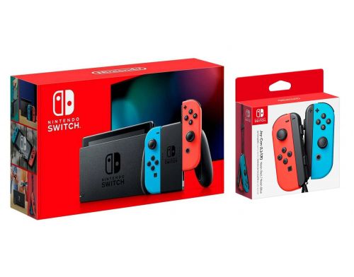Фото №1 - Nintendo Switch Neon blue/red - Обновлённая версия + Дополнительный набор Joy-Con (Гарантия 18 месяцев)