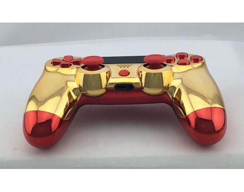 Фото №2 - Хромированный корпус для DualShock 4 (цвет красный/золотой)