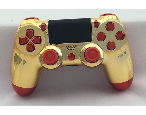 Фото №3 - Хромированный корпус для DualShock 4 (цвет красный/золотой)