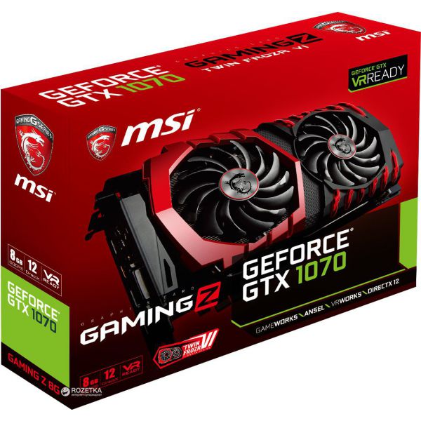 Видеокарта MSI GeForce GTX 1070 Gaming Z 8G фото №4