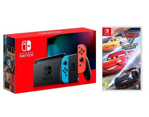 Фото №1 - Nintendo Switch Neon blue/red - Обновлённая версия + Игра Cars 3 (Гарантия 18 месяцев)