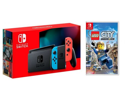 Фото №1 - Nintendo Switch Neon blue/red - Обновлённая версия + Игра Lego City Undercover (Гарантия 18 месяцев)