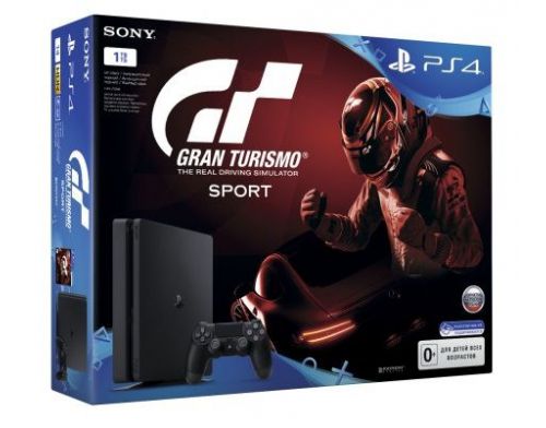 Фото №1 - Sony PlayStation 4 SLIM 1 Tb + Игра Gran Turismo Sport (Официальная версия, CUH-2108B) (Гарантия 18 месяцев)