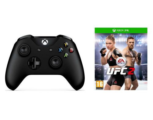 Фото №1 - Microsoft Xbox One S Black Wireless Controller + UFC 2
