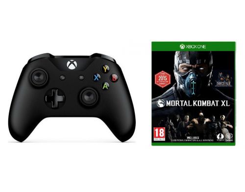 Фото №1 - Microsoft Xbox One S Black Wireless Controller + Mortal Kombat XL