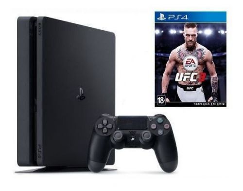 Фото №1 - Sony PlayStation 4 SLIM 500gb + Игра UFC 3 (Гарантия 18 месяцев)