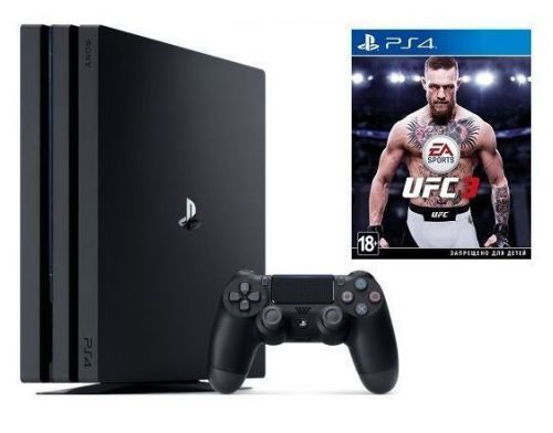 Фото №1 - Sony PlayStation 4 PRO 1 Tb + Игра UFC 3 (Гарантия 18 месяцев)