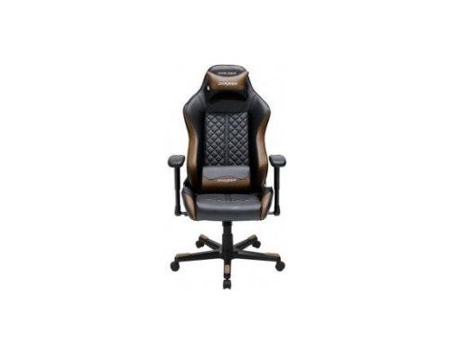 Фото №1 - Кресло для геймеров DXRACER DRIFTING OH/DF73/NC (чёрное/коричневые вставки) PU кожа, Al основание