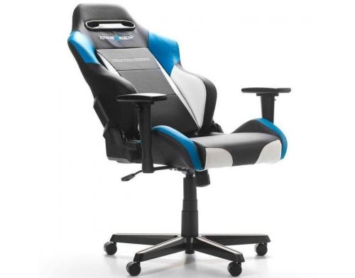 Фото №2 - Кресло для геймеров DXRACER DRIFTING OH/DM61/NWB (чёрное/белые-голубые вставки)PU кожа, метал основа