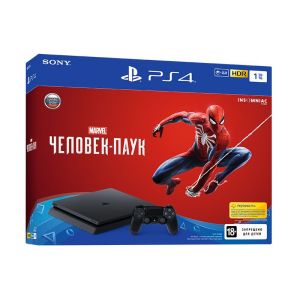 Sony PlayStation 4 SLIM 1 Tb Black Bundle + Игра Человек-Паук (Гарантия 18 месяцев)