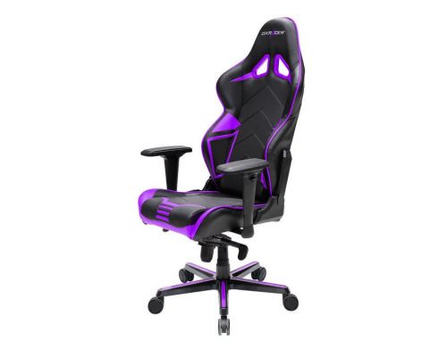 Фото №1 - Кресло для геймеров DXRACER RACING OH/RV131/NV (чёрное/фиолетовые вставки) PU кожа, Al основа