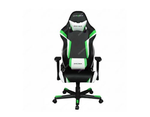 Фото №3 - Кресло для геймеров DXRACER RACING OH/RZ288/NEW(черное/зеленые и белые вставки) PU кожа, AL основа