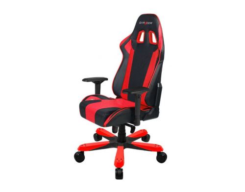 Фото №1 - Кресло для геймеров DXRACER KING OH/KS00/NR (чёрное/красные вставки) PU кожа, Al основа