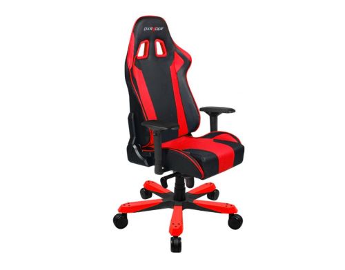 Фото №2 - Кресло для геймеров DXRACER KING OH/KS00/NR (чёрное/красные вставки) PU кожа, Al основа