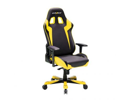 Фото №2 - Кресло для геймеров DXRACER KING OH/KS00/NY (чёрное/желтые вставки) PU кожа, Al основа