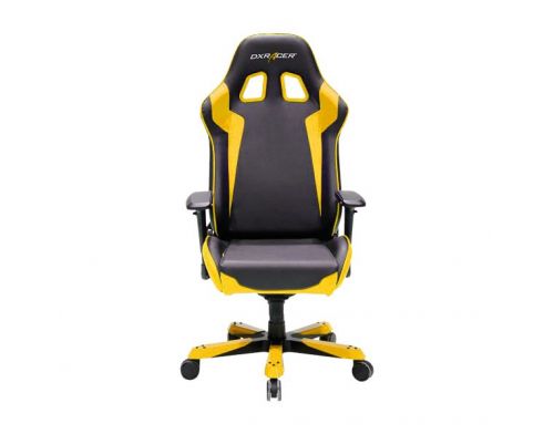 Фото №3 - Кресло для геймеров DXRACER KING OH/KS00/NY (чёрное/желтые вставки) PU кожа, Al основа