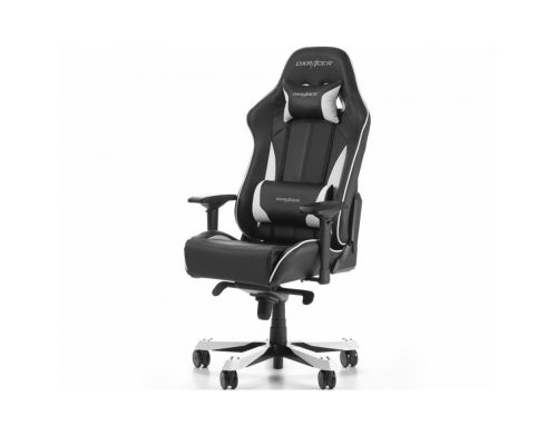 Фото №1 - Кресло для геймеров DXRACER KING OH/KS57/NW (чёрное/белые вставки) PU кожа, Al основа