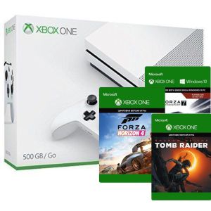 Xbox ONE S 500GB + Forza Motorsport 7 (ваучер на скачивание) + Forza Horizon 4 (ваучер на скачивание) + Shadow of the Tomb Raider (ваучер на скачивани