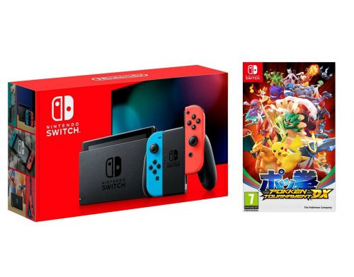 Фото №1 - Nintendo Switch Neon blue/red - Обновлённая версия + игра Pokkén Tournament DX  (Гарантия 18 месяцев)