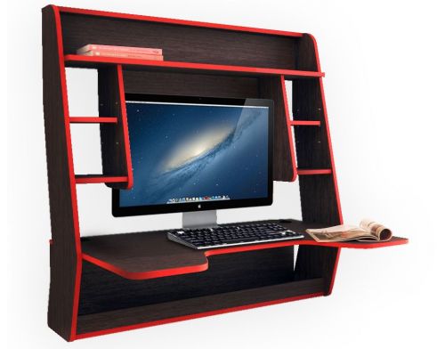 Фото №1 - Геймерский навесной стол  ZEUS™ IGROK-MAX, венге/красный