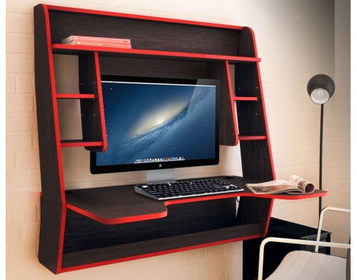 Фото №2 - Геймерский навесной стол  ZEUS™ IGROK-MAX, венге/красный