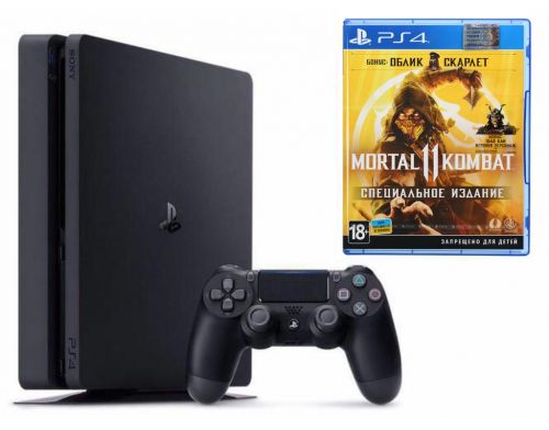 Фото №1 - Sony PlayStation 4 SLIM 500 Gb + Игра Mortal Kombat 11 (Гарантия 18 месяцев)
