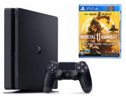 Фото №1 - Sony PlayStation 4 SLIM 1 Tb + Игра Mortal Kombat 11 (Гарантия 18 месяцев)